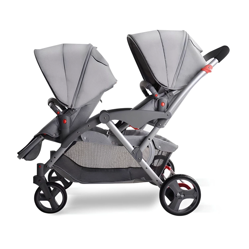 COCHE LUBABYCAS DUPE DOBLE DUO RECLINABLE 6 MODOS EN 1 GRIS - 1