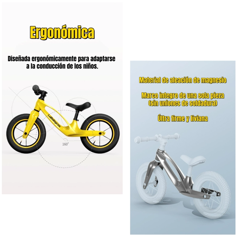 BICICLETA DE EQUILIBRIO CONVERTIBLE ARO 12 Y 14 ROSADA - 5