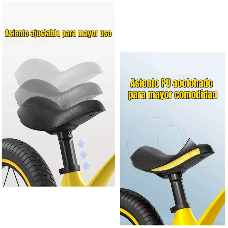 BICICLETA DE EQUILIBRIO CONVERTIBLE ARO 12 Y 14 ROSADA - 6