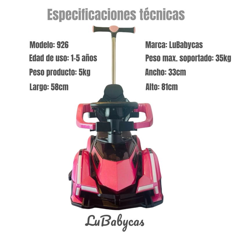 CORREPASILLO LUBABYCAS 926 ANDADOR AUTO CON MANILLA ROJO - 8