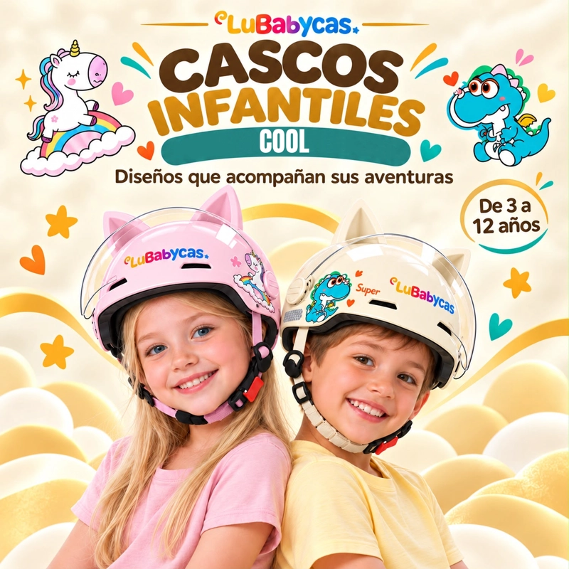 CASCO BICICLETA INFANTIL CON MICA COOL ROSADO LUBABYCAS - 3