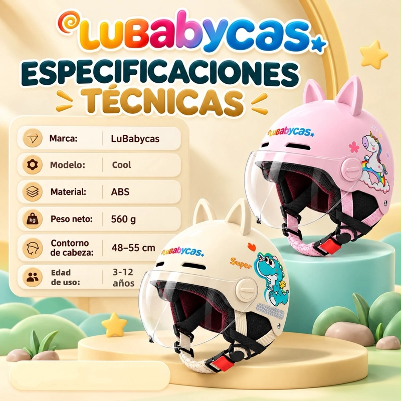 CASCO BICICLETA INFANTIL CON MICA COOL ROSADO LUBABYCAS - 8