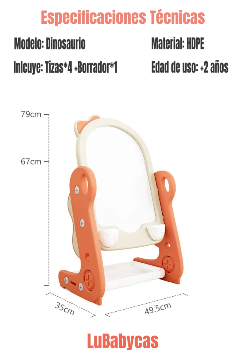 PIZARRA ATRIL REGULABLE PLUMON CON ACCESORIOS LUBABYCAS - 8