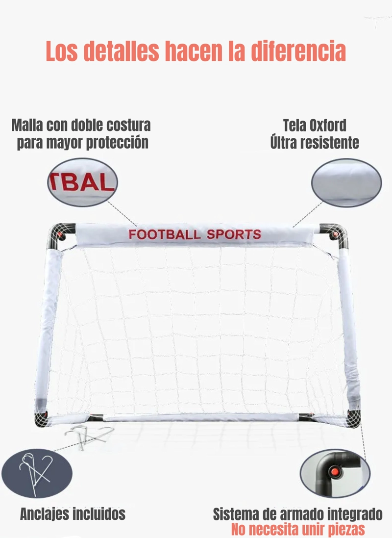 ARCO DE FUTBOL 120X80CM CON BOLSO DE TRANSPORTE LUBABYCAS - 5
