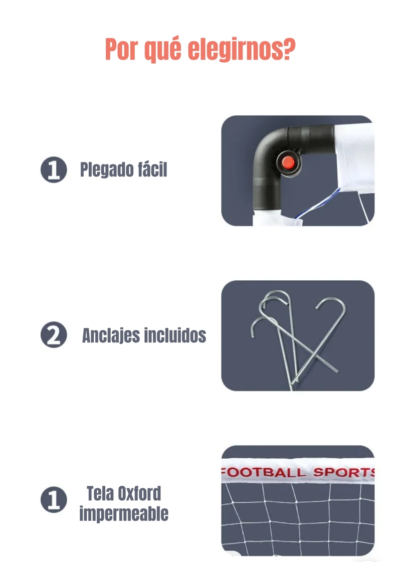 ARCO DE FUTBOL 120X80CM CON BOLSO DE TRANSPORTE LUBABYCAS - 7