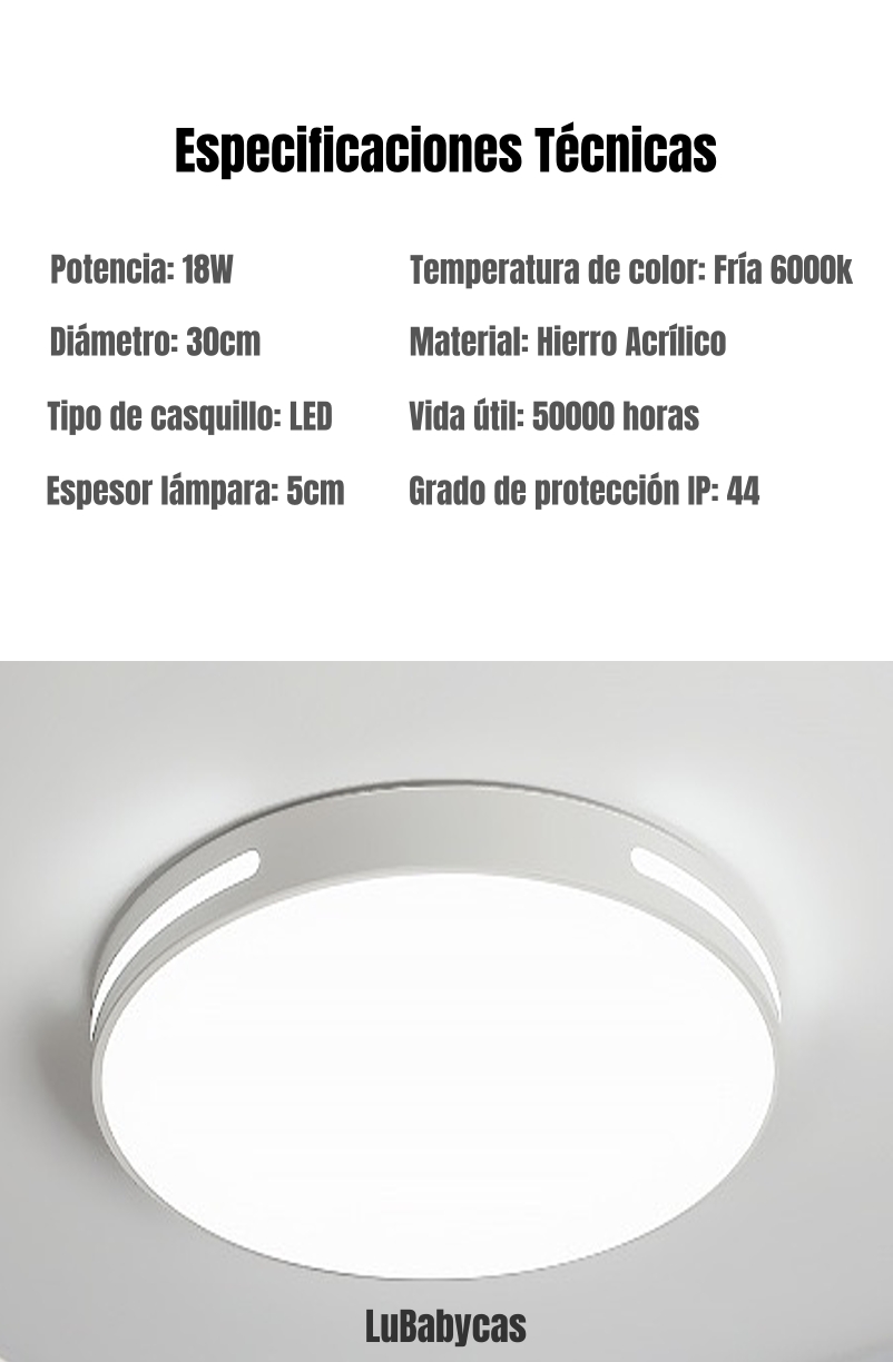 LÁMPARA DE TECHO LED 30CM 18W BY LUBABYCAS - 7