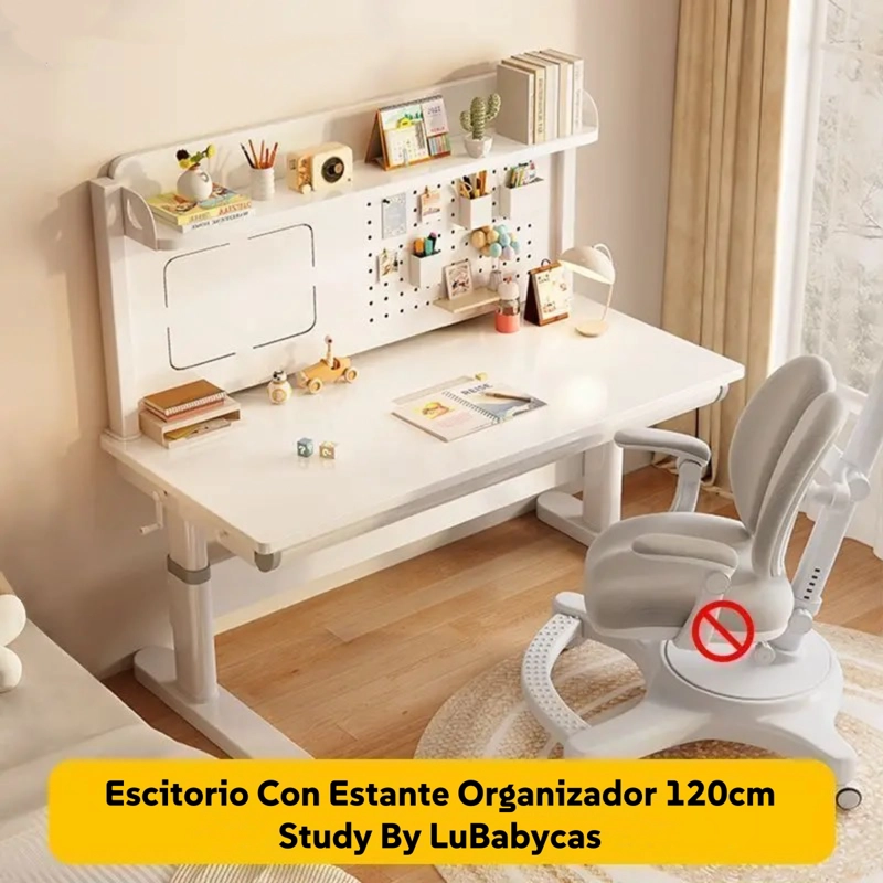 ESCRITORIO LUBABYCAS INFANTIL CON ESTANTE ORGANIZADOR 120CM - 2