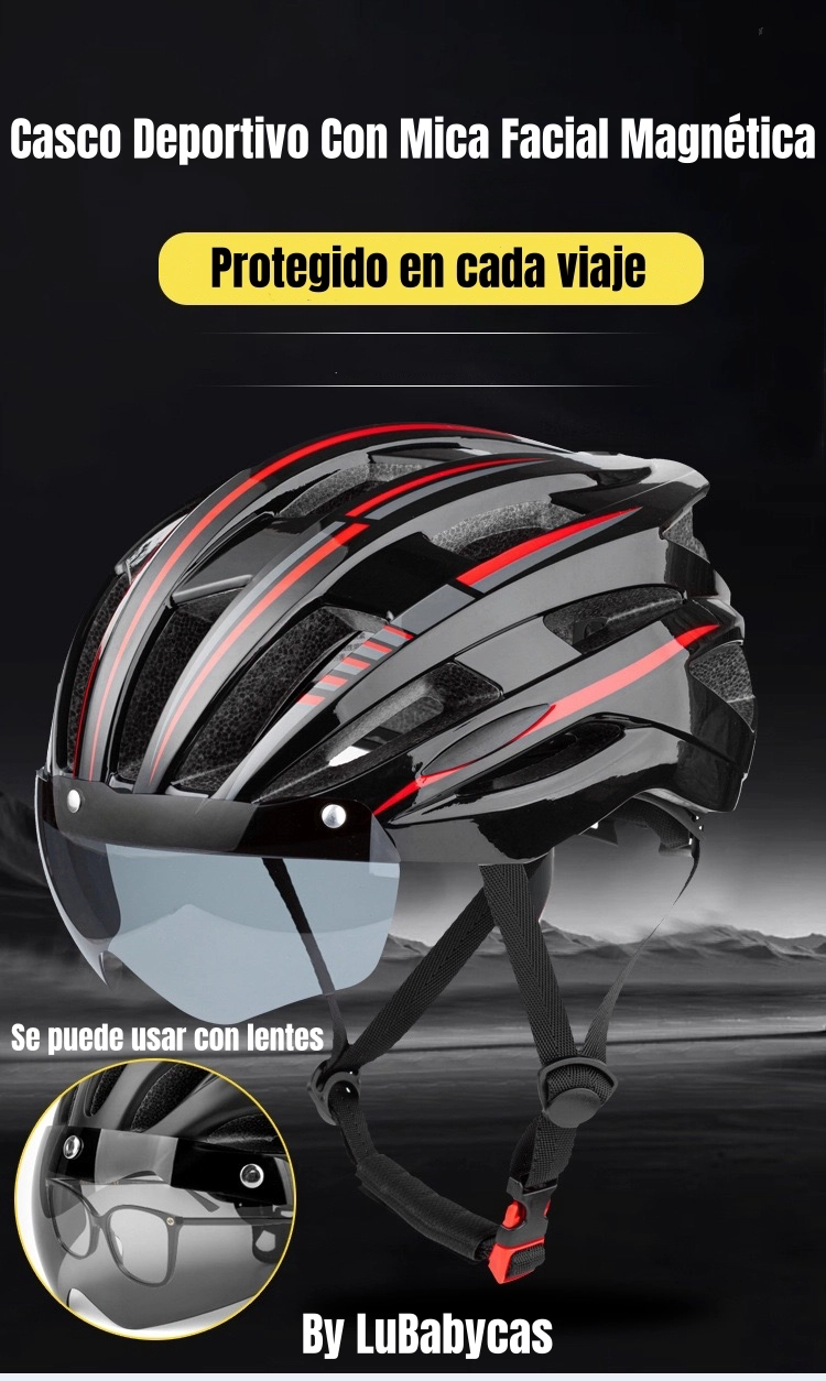 CASCO BICICLETA CON MICA FACIAL MAGNE TICA LUBABYCAS - 2