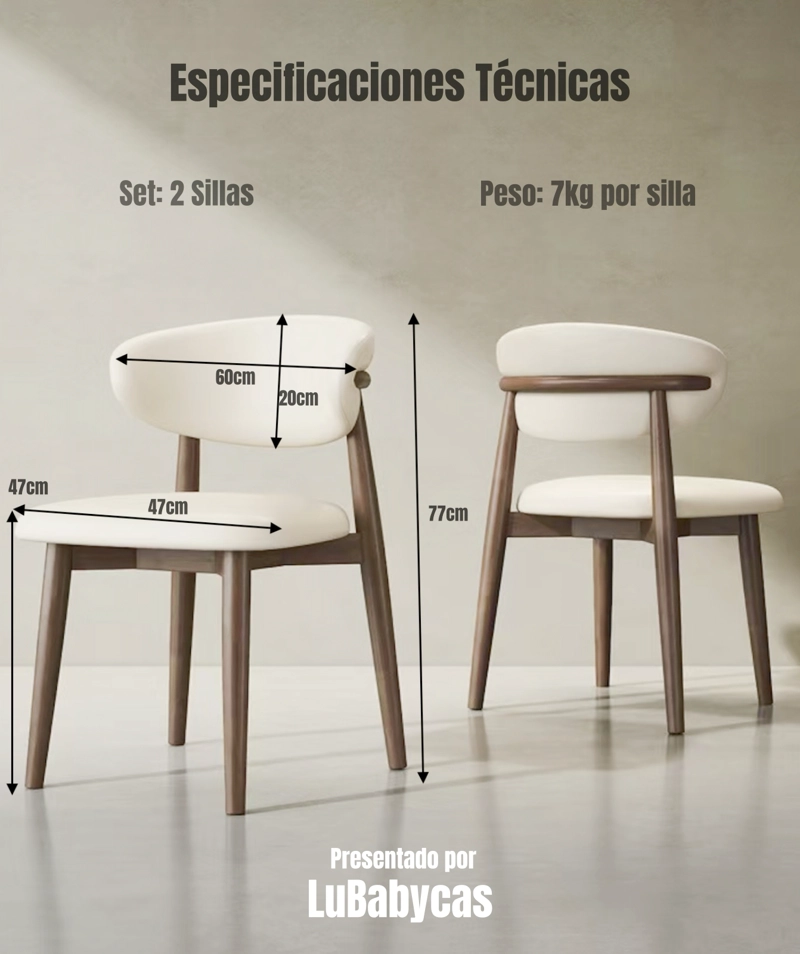 PACK 2 SILLAS DE COMEDOR MADERA CAFE  FAMILY LUBABYCAS - 8
