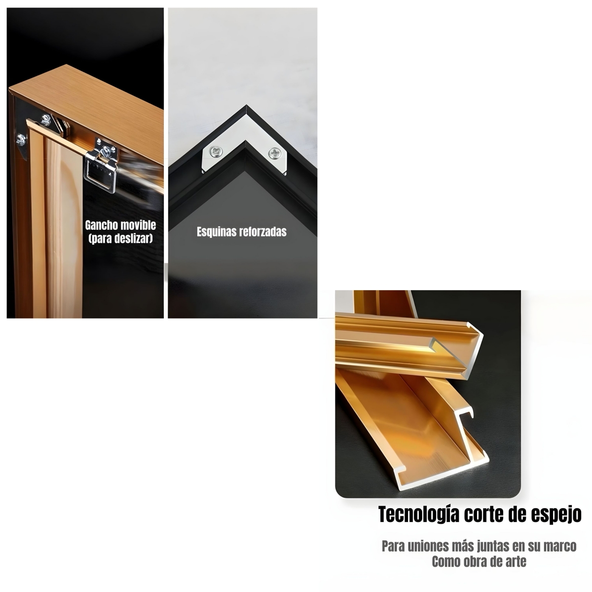SET DE 3 CUADROS DECORATIVOS MARCOS DE ALUMINIO LUBABYCAS - 5