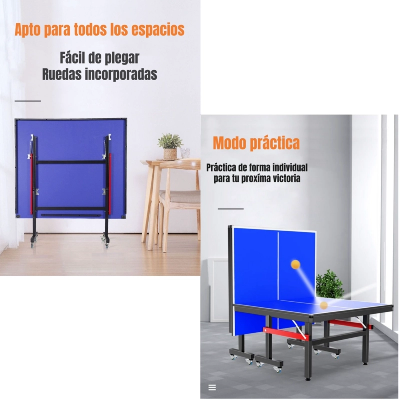 MESA DE PING PONG PROFESIONAL PLEGABLE ACCESORIOS LUBABYCAS - 4