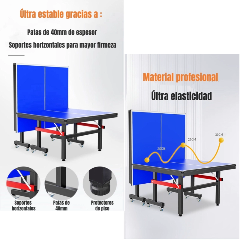 MESA DE PING PONG PROFESIONAL PLEGABLE ACCESORIOS LUBABYCAS - 5