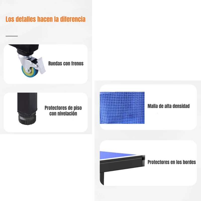 MESA DE PING PONG PROFESIONAL PLEGABLE ACCESORIOS LUBABYCAS - 7