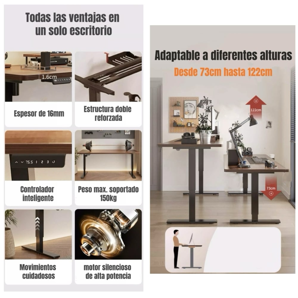 ESCRITORIO ELE CTRICO REGULABLE ACCESORIOS 140CM LUBABYCAS - 5