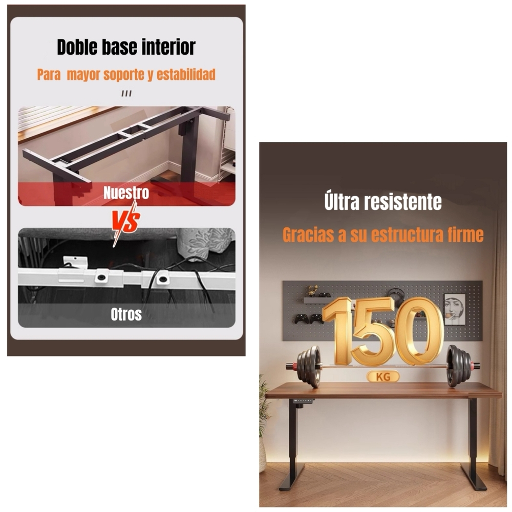 ESCRITORIO ELE CTRICO REGULABLE ACCESORIOS 140CM LUBABYCAS - 8