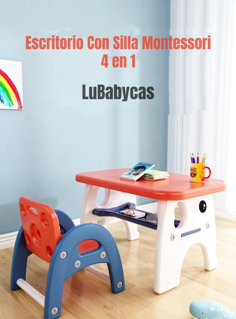 MESA CON SILLA MONTESSORI PARA NIÑOS 4 EN 1 LUBABYCAS - 2