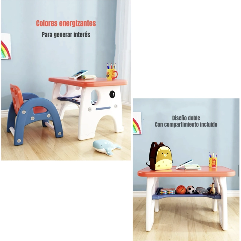 MESA CON SILLA MONTESSORI PARA NIÑOS 4 EN 1 LUBABYCAS - 4