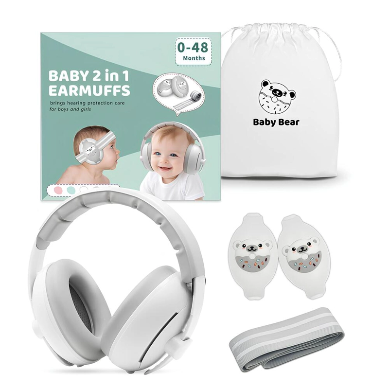 OREJERAS LUBABYCAS GE530 ANTIRUIDO AURICULARES 2 EN 1 BLANCO - 2