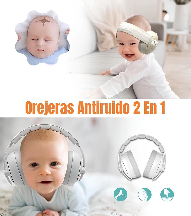 OREJERAS LUBABYCAS GE530 ANTIRUIDO AURICULARES 2 EN 1 ROSADO - 3