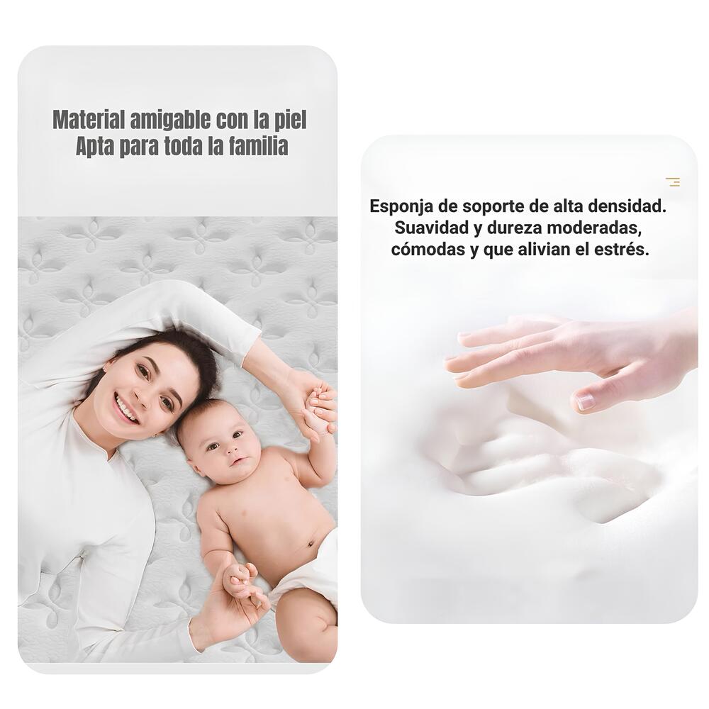 COLCHÓN LUBABYCAS NUBE266 KING COMPRIMIDO NUBE POCKET 180 X 200 X 30 CM - 5