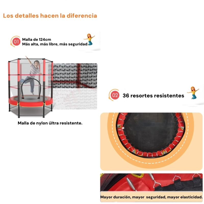 CAMA ELÁSTICA LUBABYCAS IFREE 140 CM DISEÑO ALTO - 4