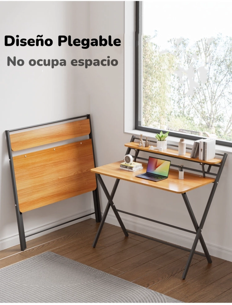 ESCRITORIO LUBABYCAS WHEAT PLEGABLE 100X50X93CM CON REPISA ACERO - 3