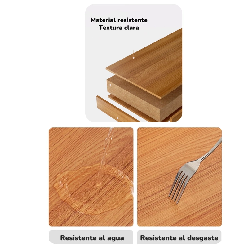 ESCRITORIO LUBABYCAS WHEAT PLEGABLE 100X50X93CM CON REPISA ACERO - 6