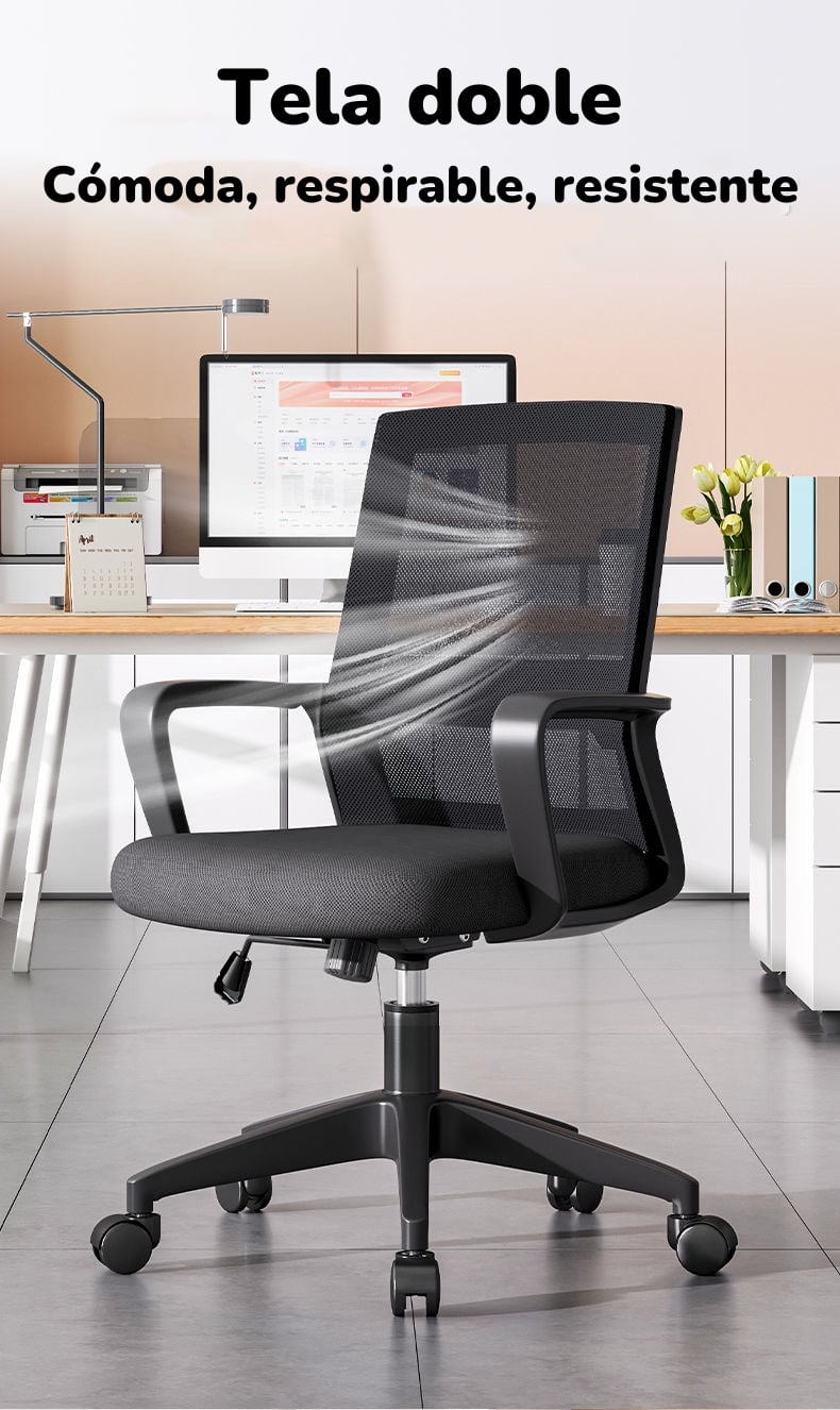SILLA ESCRITORIO LUBABYCAS W6015 ACERO INOXIDABLE BLANCO CON APOYA CABEZA - 5