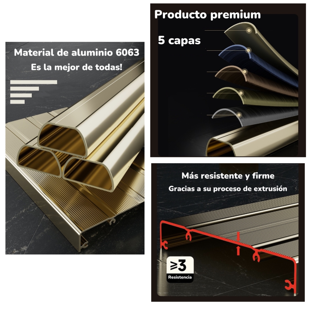 ESCALERA LUBABYCAS ALUMINIO DORADA 5 ESCALONES BY - 3