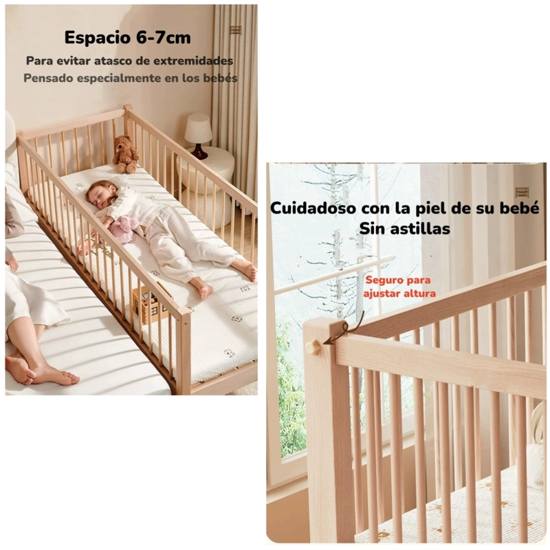 CAMA COLECHO LUBABYCAS PLUS MADERA CAFE 4 LATERALES CON COLCHÓN Y SABANA - 4