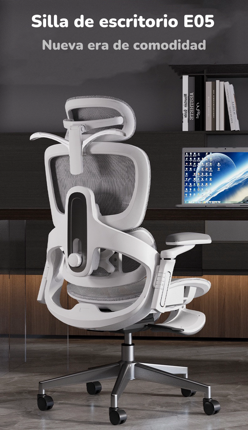 SILLA DE ESCRITORIO ULTRA PREMIUM E05 GRIS LUBABYCAS - 2