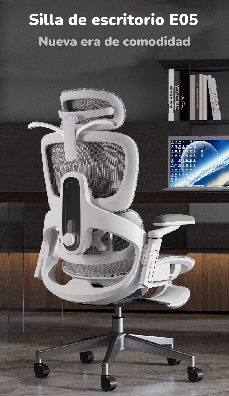 SILLA DE ESCRITORIO ULTRA PREMIUM E05 GRIS LUBABYCAS - 2
