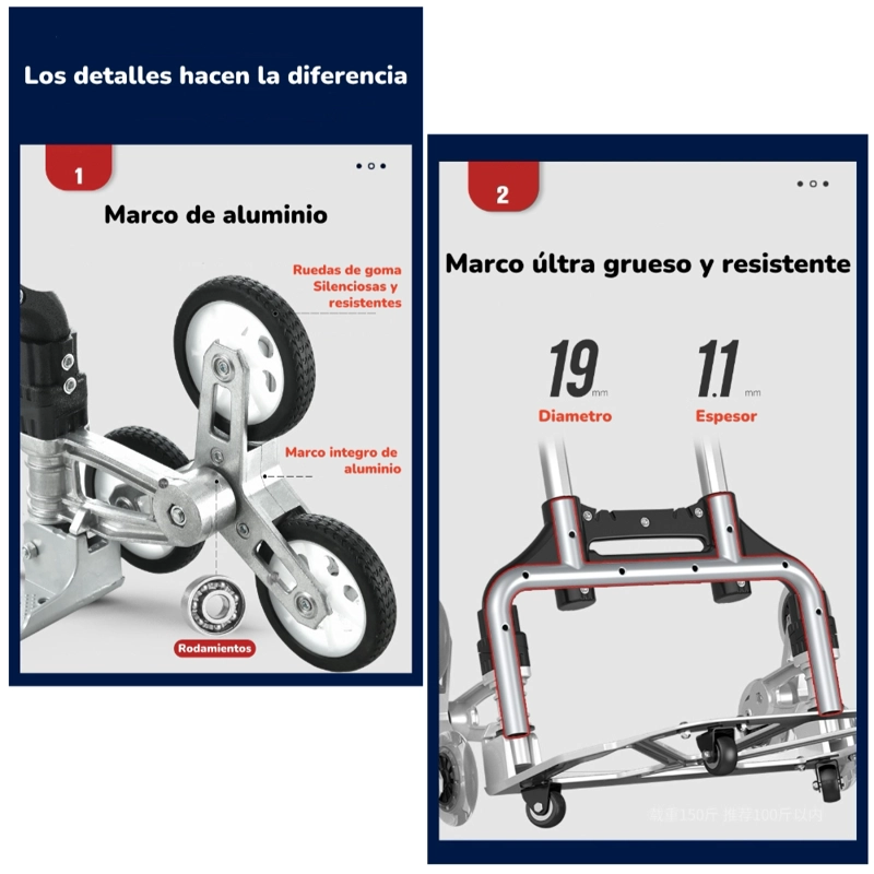 CARRO LUBABYCAS MODEL B CARGA PLEGABLE RUEDAS TREPADORAS - 3