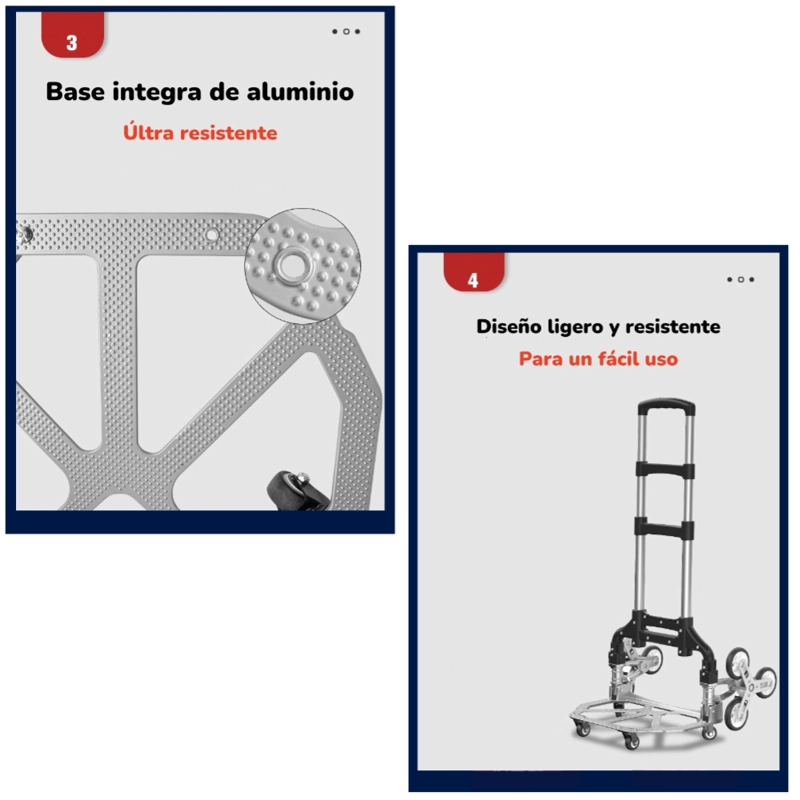 CARRO LUBABYCAS MODEL B CARGA PLEGABLE RUEDAS TREPADORAS - 4