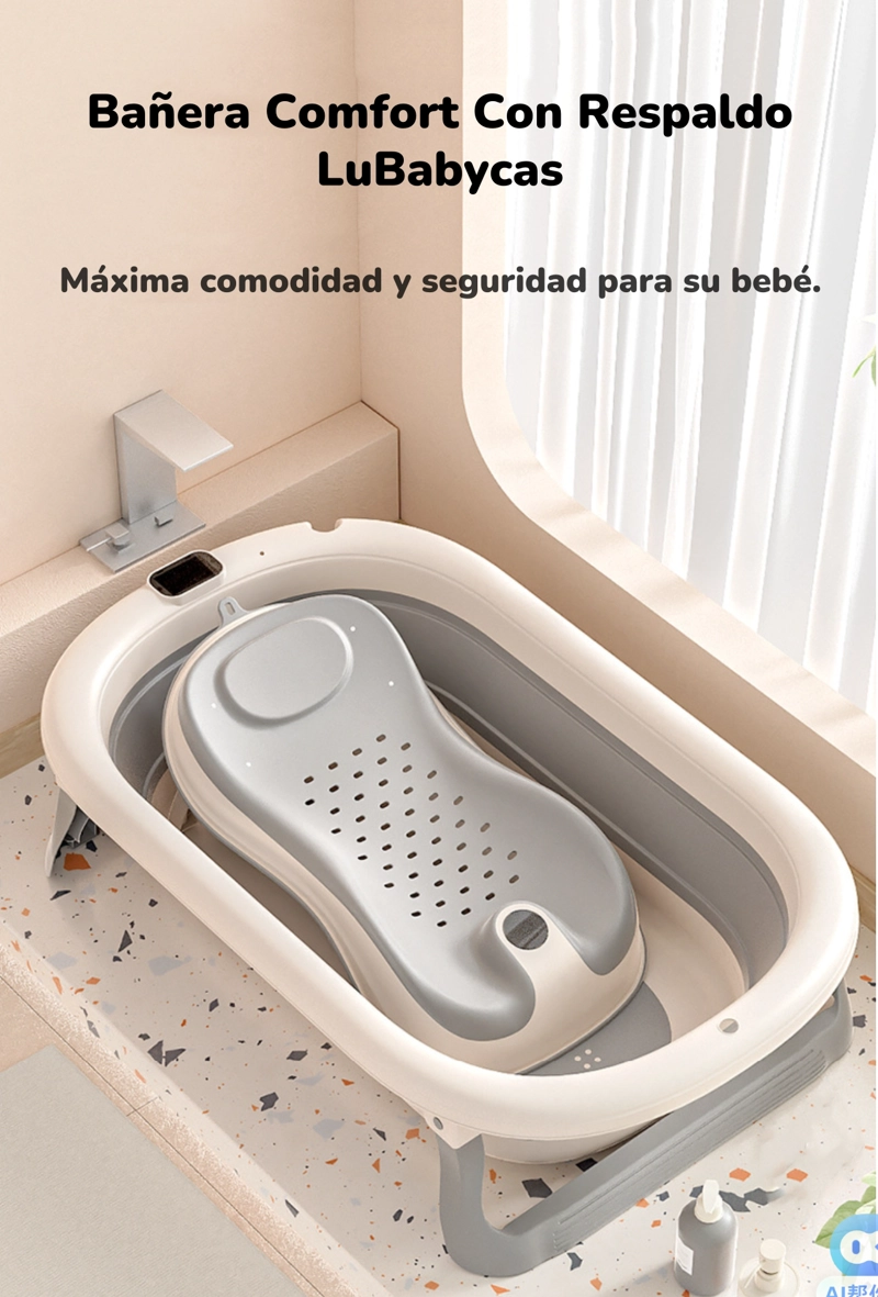 BAÑERA LUBABYCAS RESPALDO DUCHA COMFORT GRIS - 2