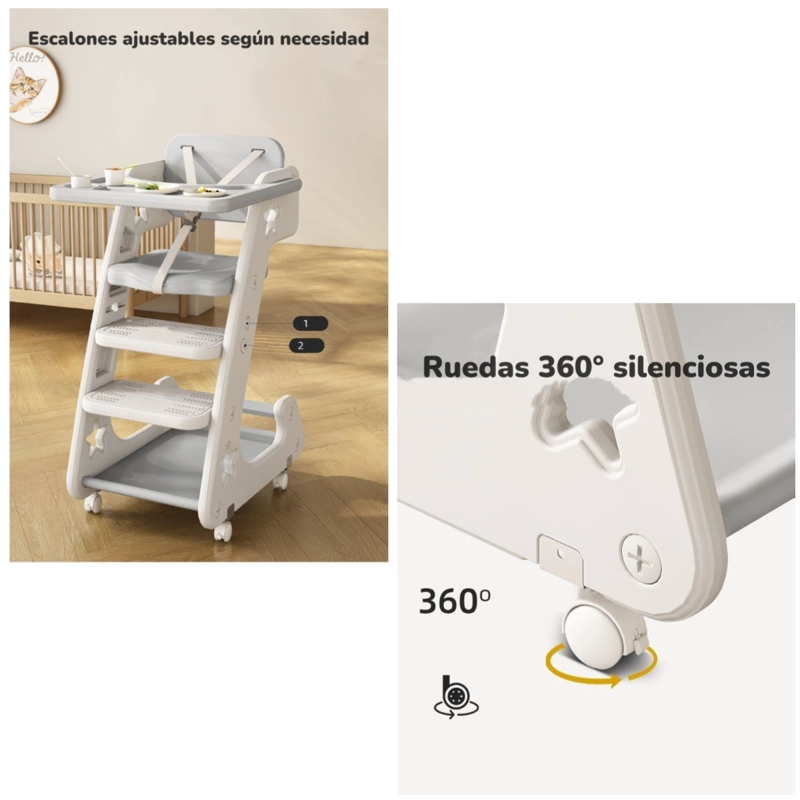 SILLA COMER LUBABYCAS GROWTH GRIS MULTIFUNCIONAL - 6