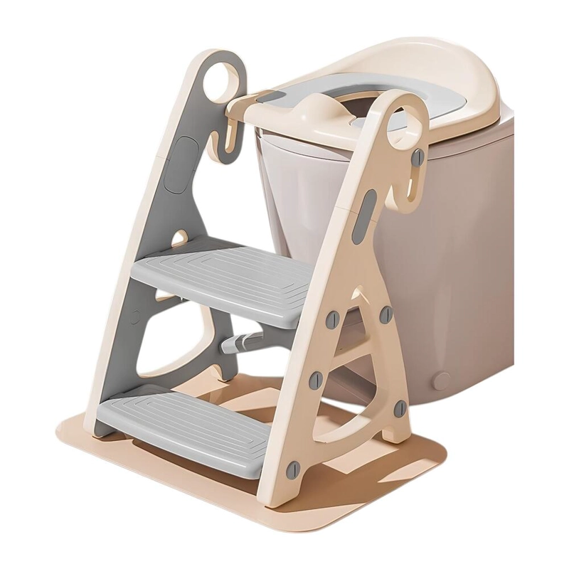 ASIENTO ADAPTADOR INODORO LUBABYCAS NIÑOS ESCALERA GRIS - 1