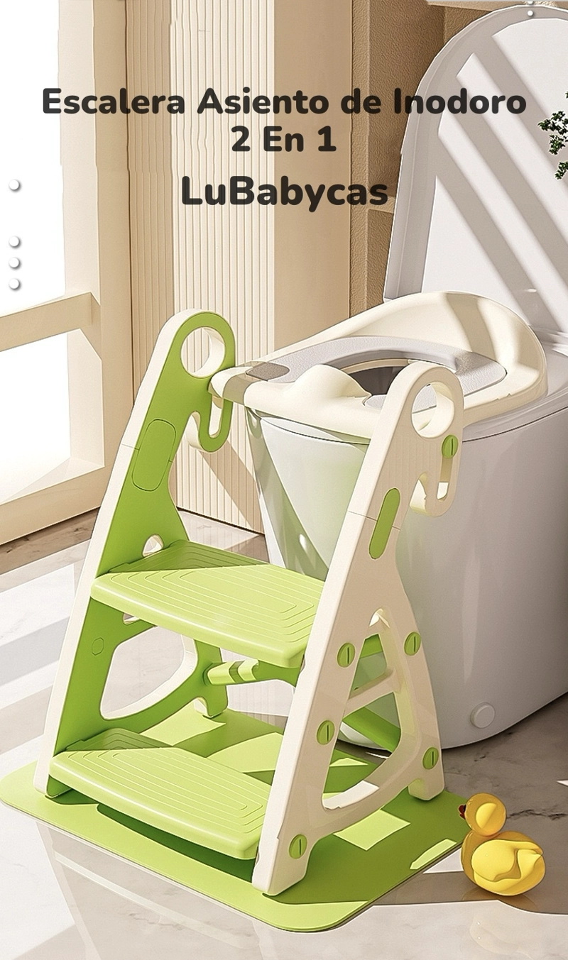 ASIENTO ADAPTADOR INODORO LUBABYCAS NIÑOS ESCALERA GRIS - 2