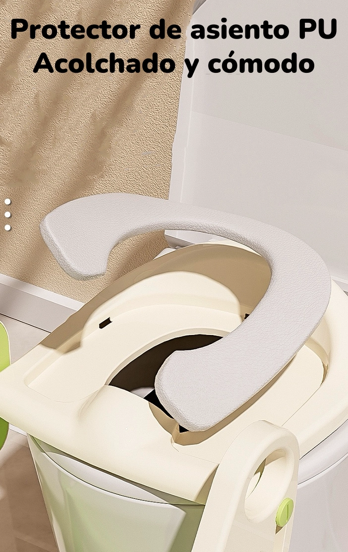 ASIENTO ADAPTADOR INODORO LUBABYCAS NIÑOS ESCALERA GRIS - 5