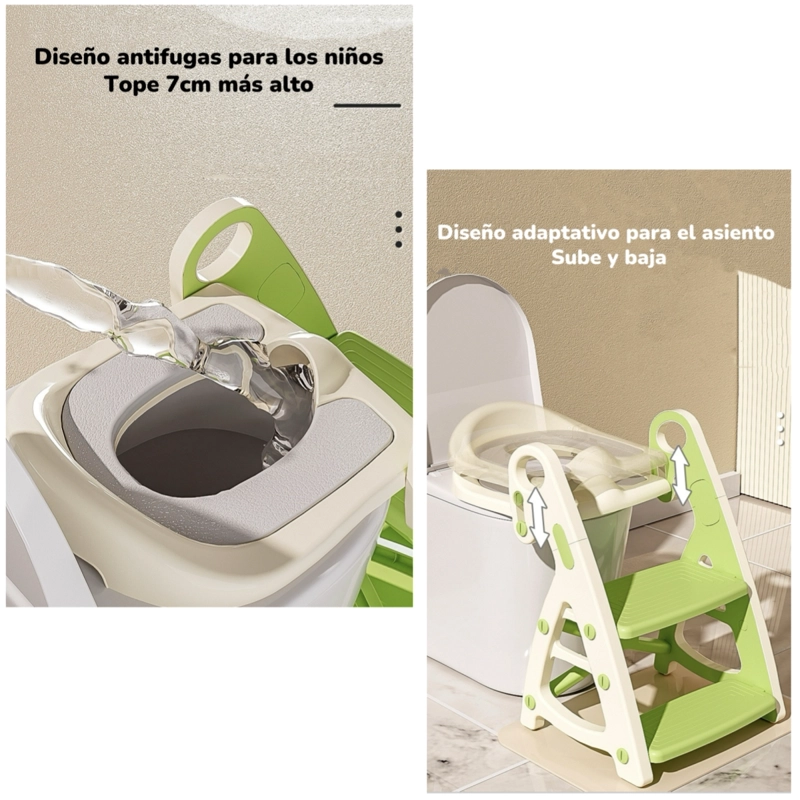 ASIENTO ADAPTADOR INODORO LUBABYCAS NIÑOS ESCALERA GRIS - 6