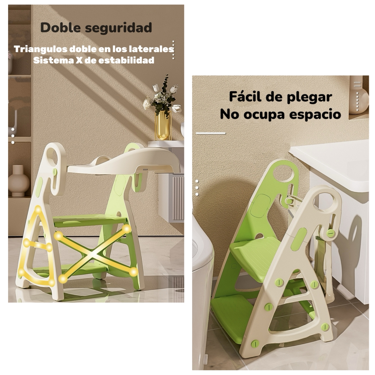 ASIENTO ADAPTADOR INODORO LUBABYCAS NIÑOS ESCALERA ROSADO - 4