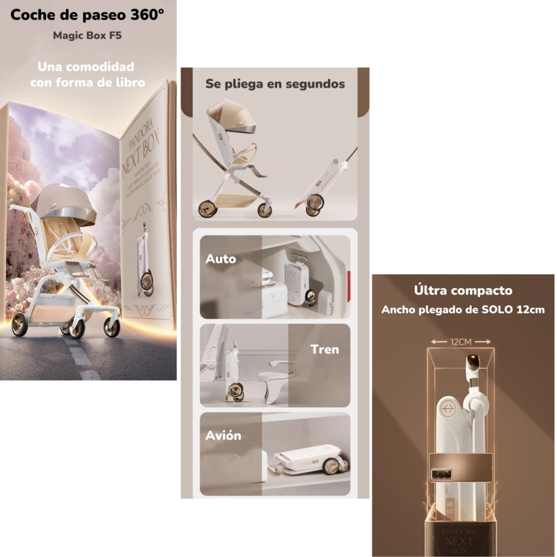 COCHE PASEO LUBABYCAS F5 BLANCO 360° MAGIC BOX - 2