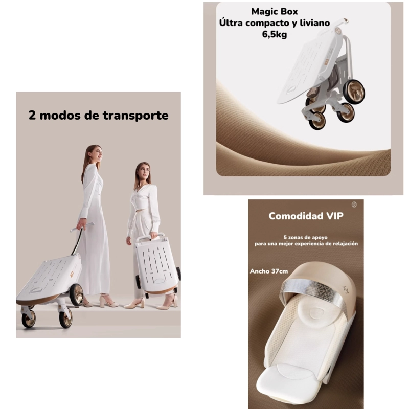 COCHE PASEO LUBABYCAS F5 BLANCO 360° MAGIC BOX - 3
