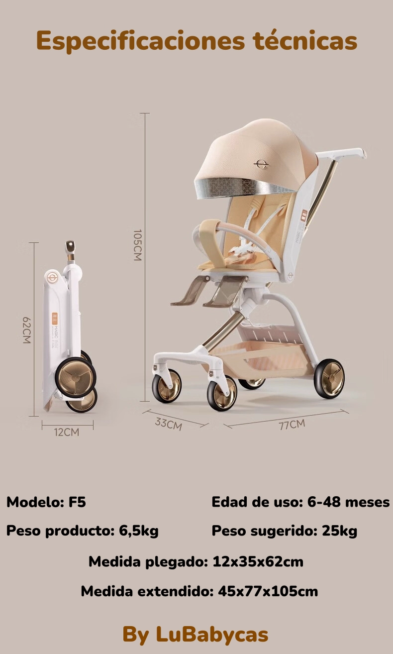 COCHE PASEO LUBABYCAS F5 BLANCO 360° MAGIC BOX - 8