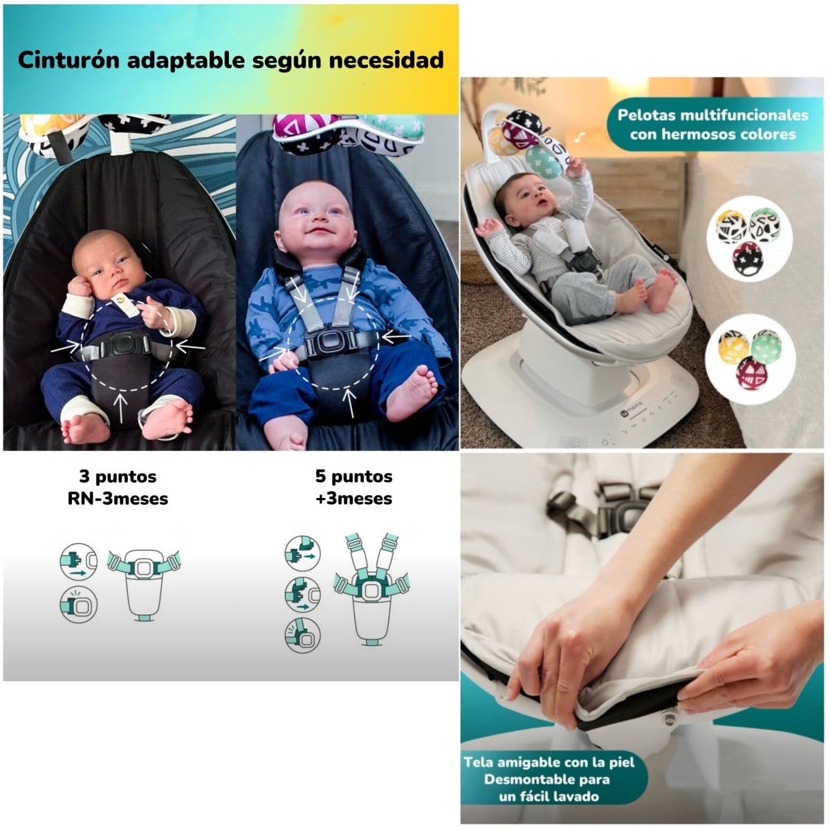 MECEDORA LUBABYCAS ELÉCTRICA CON MELODÍAS BLUETOOTH 4 MOMS GRIS - 5