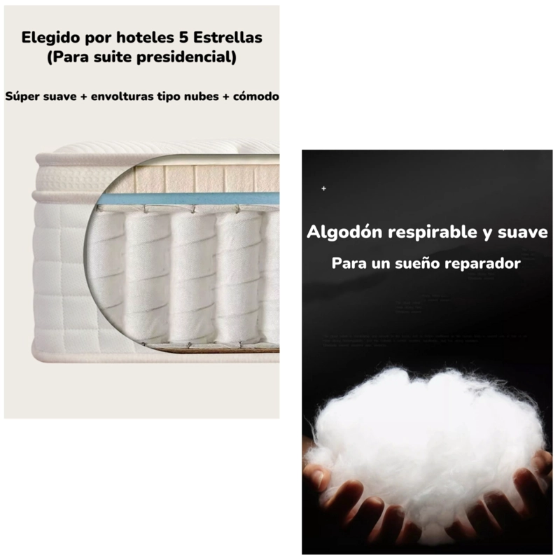 COLCHON 2 PLAZAS 150X190X30CM COMPRIMIDO POCKET SEAHORSE - 6