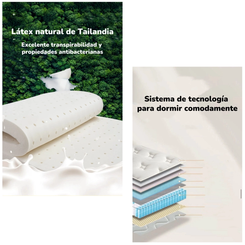 COLCHON 2 PLAZAS 150X190X30CM COMPRIMIDO POCKET SEAHORSE - 7