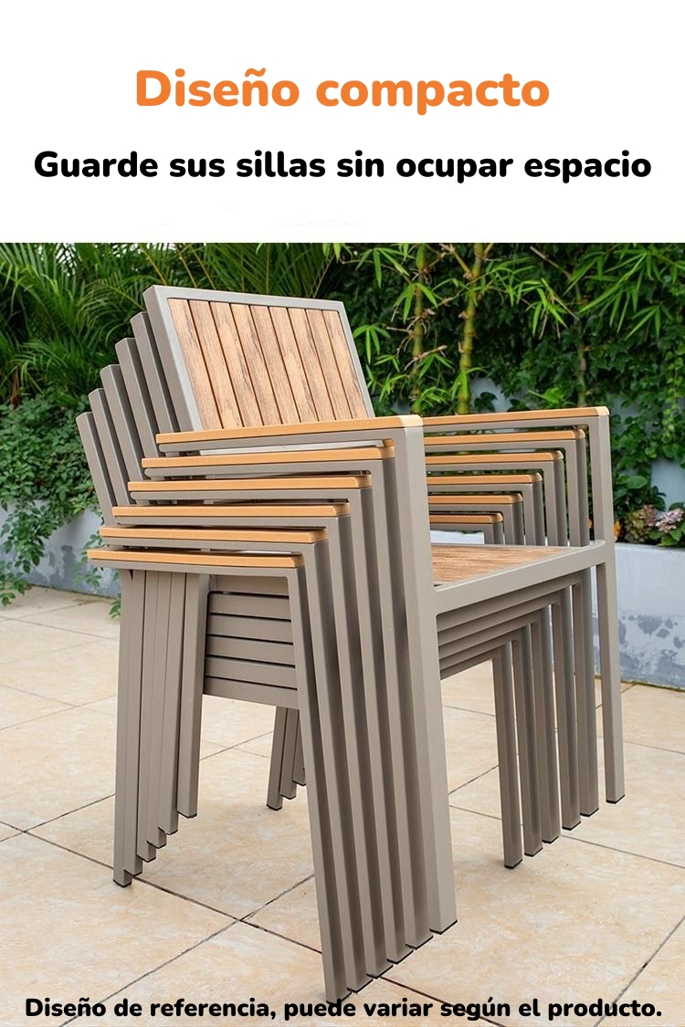JUEGO DE COMEDOR EXTERIORES 220CM Y 8 SILLAS IMPERMEABLES - 6