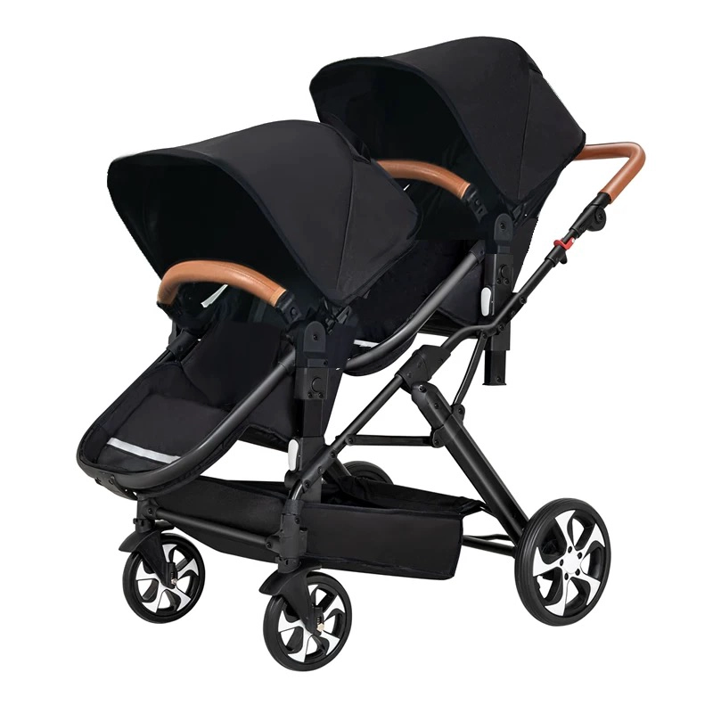 COCHE CUNA LUBABYCAS A8 NEGRO DOBLE MULTIPOSICIONES COMPACTO - 1