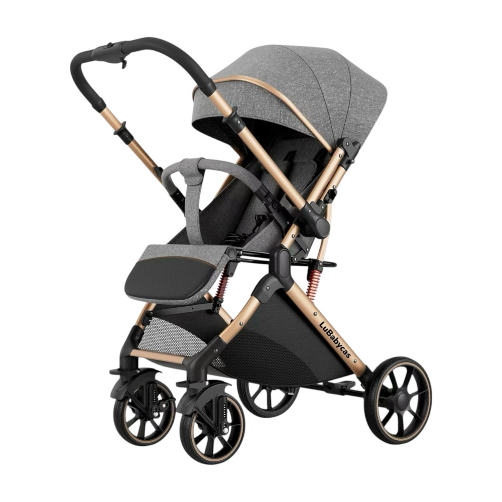 COCHE PASEO LUBABYCAS B1 GRIS REVERSIBLE CON CUBRE PIES - 1